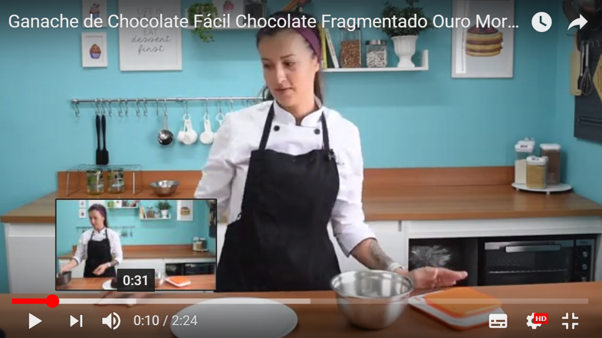 Ganache de Chocolate com Chocolate Fragmentado Ouro Moreno 70%