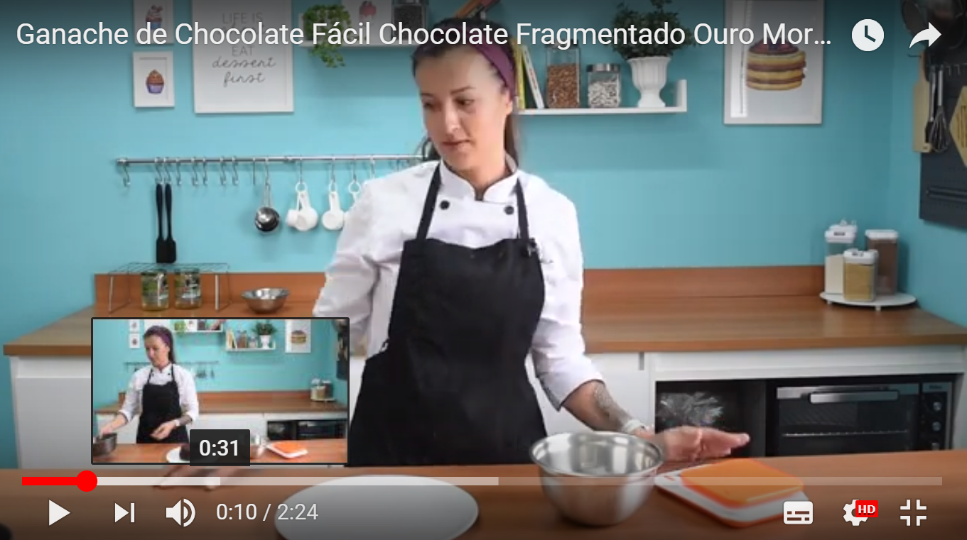 Ganache de Chocolate com Chocolate Fragmentado Ouro Moreno 70%